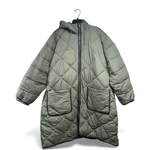 Lands'End Women's Size 2X Green Hooded Coat - Picture 2 of 4